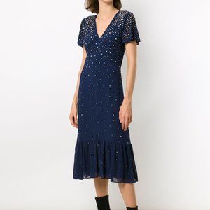 MK Midnight blue stud embellished dress